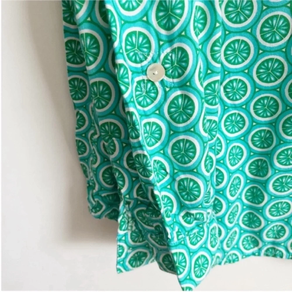 Escapada shirt green limes popover pockets rolled sleeves - Picture 4 of 9